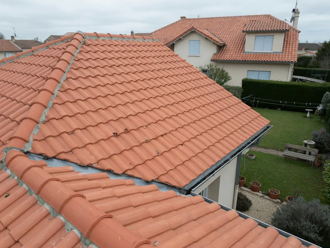 Toiture tuiles après nettoyage